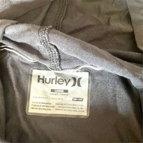 Hurley Black Pullover Hoodie Size L Long Sleeve with Hood & Pocket - Picture 4 of 4